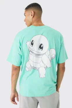 Oversized Pokemon Extended Neck Squirtle License T-shirt | BoohooMAN UK