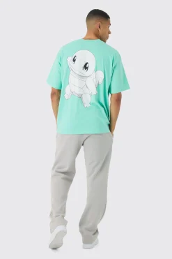 Oversized Pokemon Extended Neck Squirtle License T-shirt | BoohooMAN UK