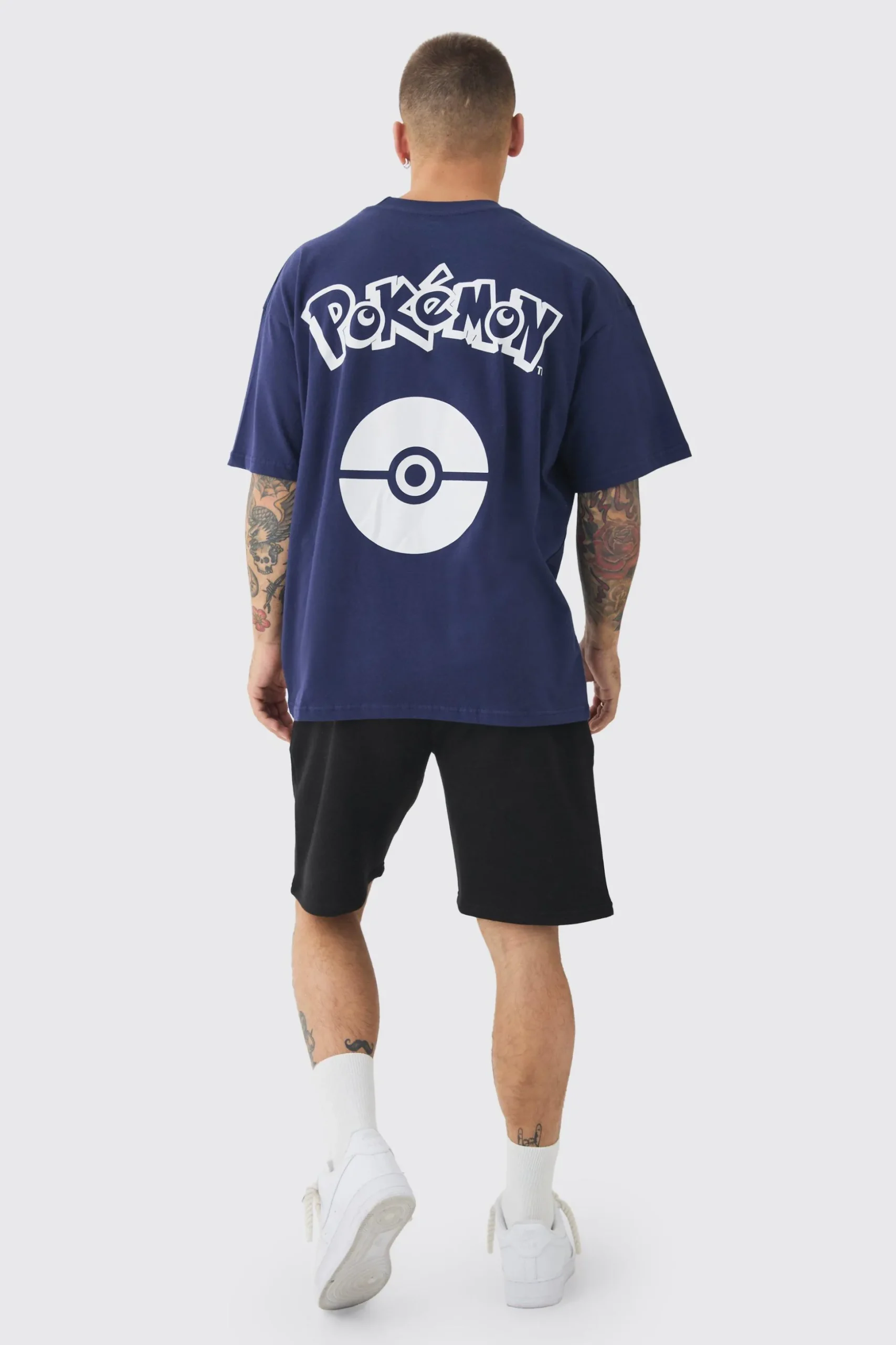 Oversized Pokemon Extended Neck License T-shirt | BoohooMAN UK