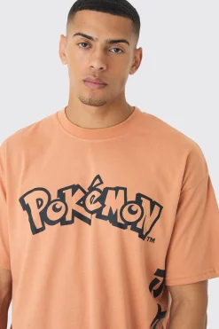 Oversized Pokemon Extended Neck Charmander License T-shirt | BoohooMAN UK