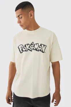 Oversized Pokemon Extended Neck License T-shirt | BoohooMAN UK