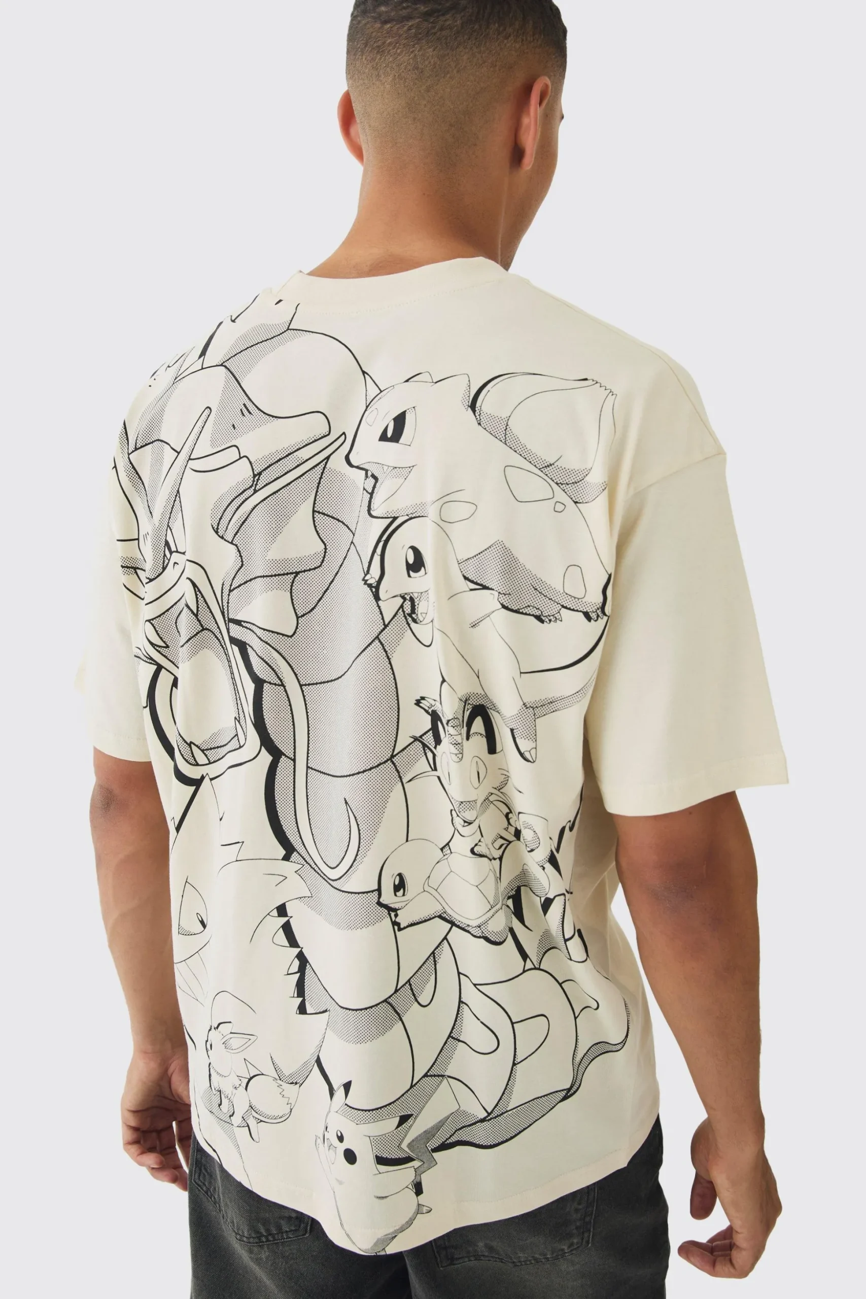 Oversized Pokemon Extended Neck License T-shirt | BoohooMAN UK