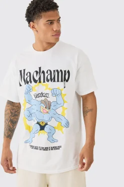 Oversized Pokemon Machamp License T-shirt | BoohooMAN UK