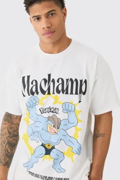 Oversized Pokemon Machamp License T-shirt | BoohooMAN UK