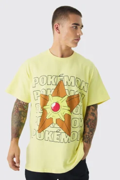 Oversized Pokemon Staryu License Print T-shirt | BoohooMAN UK