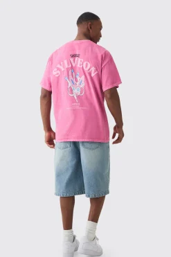 Oversized Pokemon Sylveon Wash License T-shirt | BoohooMAN UK
