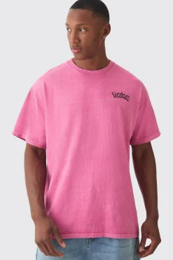Oversized Pokemon Sylveon Wash License T-shirt | BoohooMAN UK