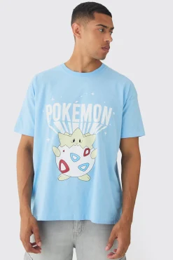 Oversized Pokemon Togepi License Print T-Shirt | BoohooMAN UK