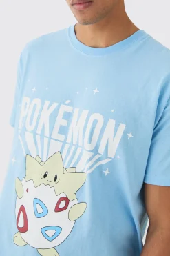 Oversized Pokemon Togepi License Print T-Shirt | BoohooMAN UK