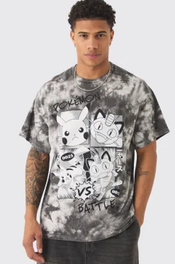 Oversized Pokemon Wash License T-shirt | BoohooMAN UK