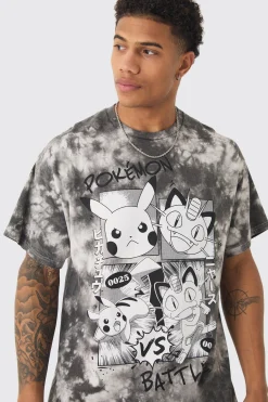 Oversized Pokemon Wash License T-shirt | BoohooMAN UK