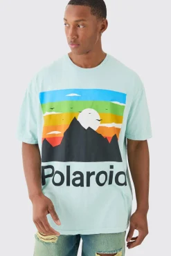 Oversized Polaroid Wash License T-shirt | BoohooMAN UK