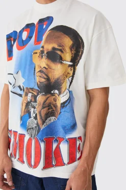Oversized Pop Smoke Large Scale License T-shirt | BoohooMAN UK