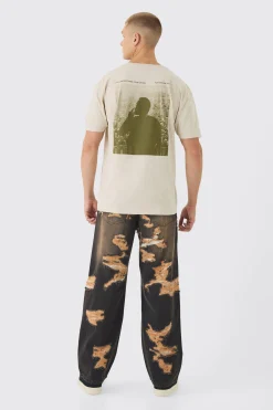 Oversized Post Malone License Print T-Shirt | BoohooMAN UK