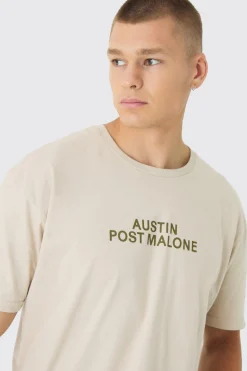 Oversized Post Malone License Print T-Shirt | BoohooMAN UK