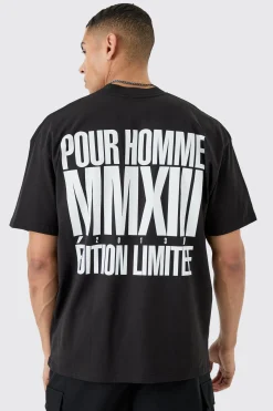 Oversized Pour Homme Graphic T-shirt | BoohooMAN UK
