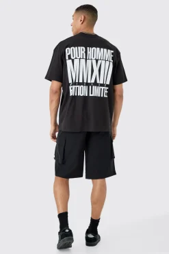 Oversized Pour Homme Graphic T-shirt | BoohooMAN UK