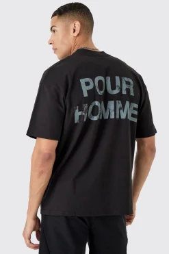 Oversized Pour Homme Graphic T-shirt | BoohooMAN UK