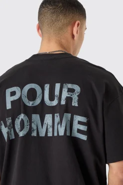 Oversized Pour Homme Graphic T-shirt | BoohooMAN UK