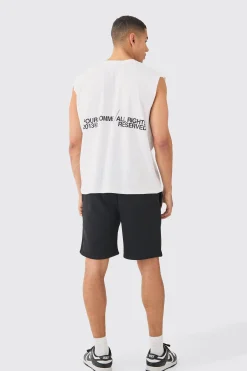 Oversized Pour Homme Text Tank | BoohooMAN UK