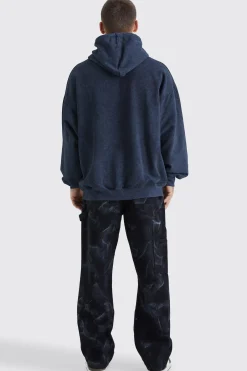 Oversized Pour Homme Wash Graphic Hoodie | BoohooMAN UK