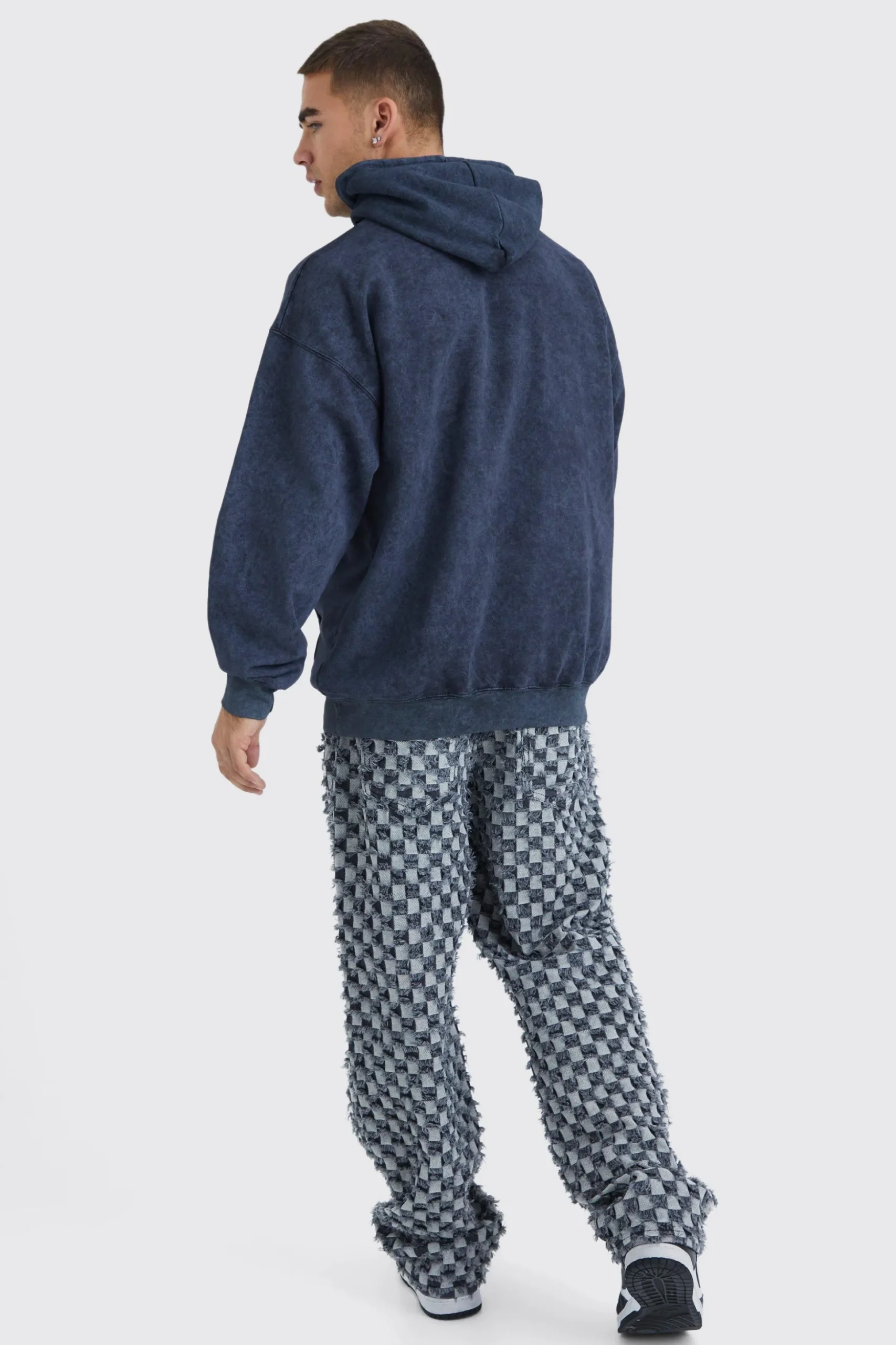 Oversized Pour Homme Wash Graphic Hoodie | BoohooMAN UK