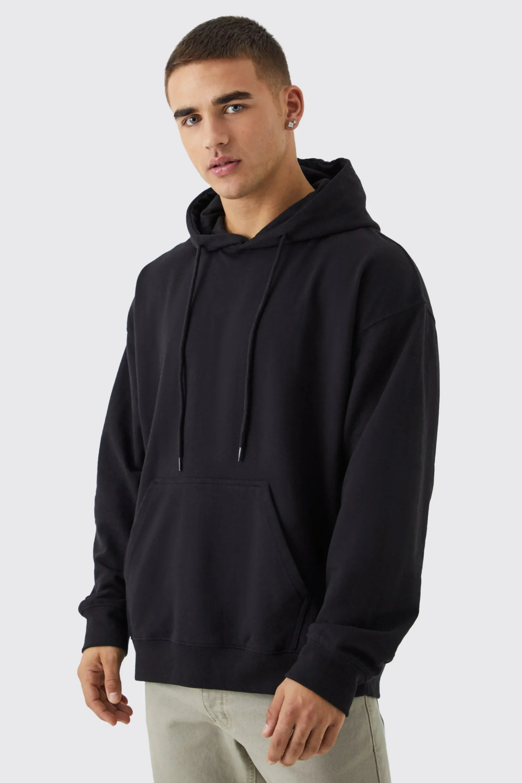 Oversized Pour Homme Wolves Graphic Hoodie | BoohooMAN UK