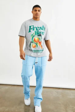 Oversized Print Tee And Split Hem Jogger Set | BoohooMAN UK