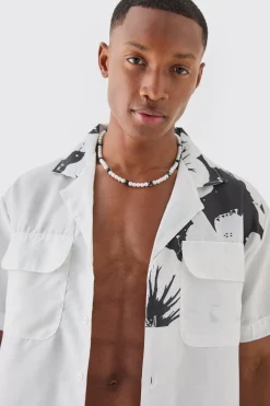 Oversized Printed Shirt And Swim Short Set | BoohooMAN UK