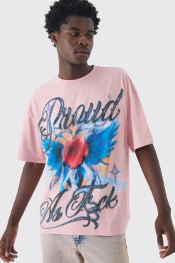 Oversized Proud AF Pride T-Shirt | BoohooMAN UK