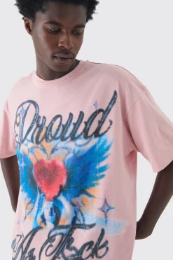 Oversized Proud AF Pride T-Shirt | BoohooMAN UK