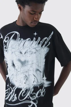 Oversized Proud AF Pride T-Shirt | BoohooMAN UK