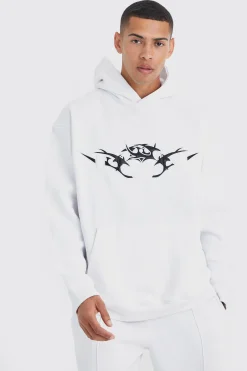 Oversized Pu Applique Hoodie | BoohooMAN UK