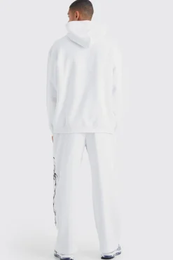 Oversized Pu Applique Hoodie | BoohooMAN UK