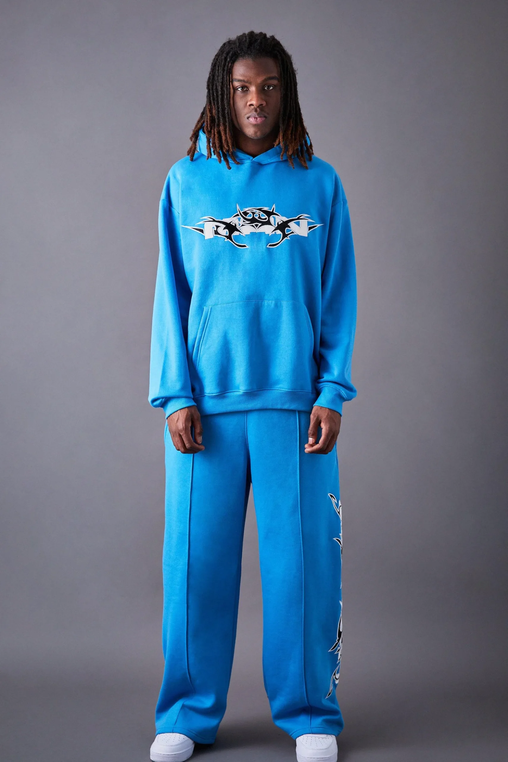 Oversized Pu Applique Tracksuit | BoohooMAN UK
