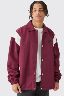 Oversized Pu Panel Nylon Jacket | BoohooMAN UK