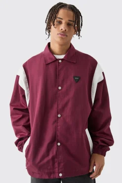 Oversized Pu Panel Nylon Jacket | BoohooMAN UK