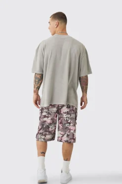 Oversized Puff Print Graffiti Washed T-shirt | BoohooMAN UK