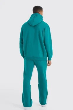 Oversized Raw Applique Hooded Gusset Tracksuit | BoohooMAN UK