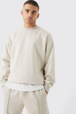 Oversized Raw Edge Sweater Tracksuit | BoohooMAN UK