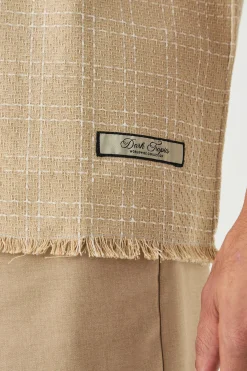 Oversized Raw Hem Boucle Shirt | BoohooMAN UK