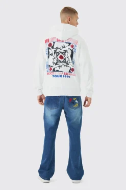 Oversized Red Hot Chili Peppers License Print Hoodie | BoohooMAN UK