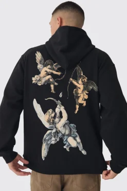 Oversized Renasissance Print Hoodie | BoohooMAN UK
