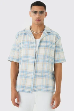 Oversized Revere Check Shirt | BoohooMAN UK