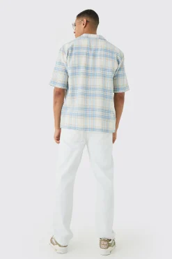 Oversized Revere Check Shirt | BoohooMAN UK