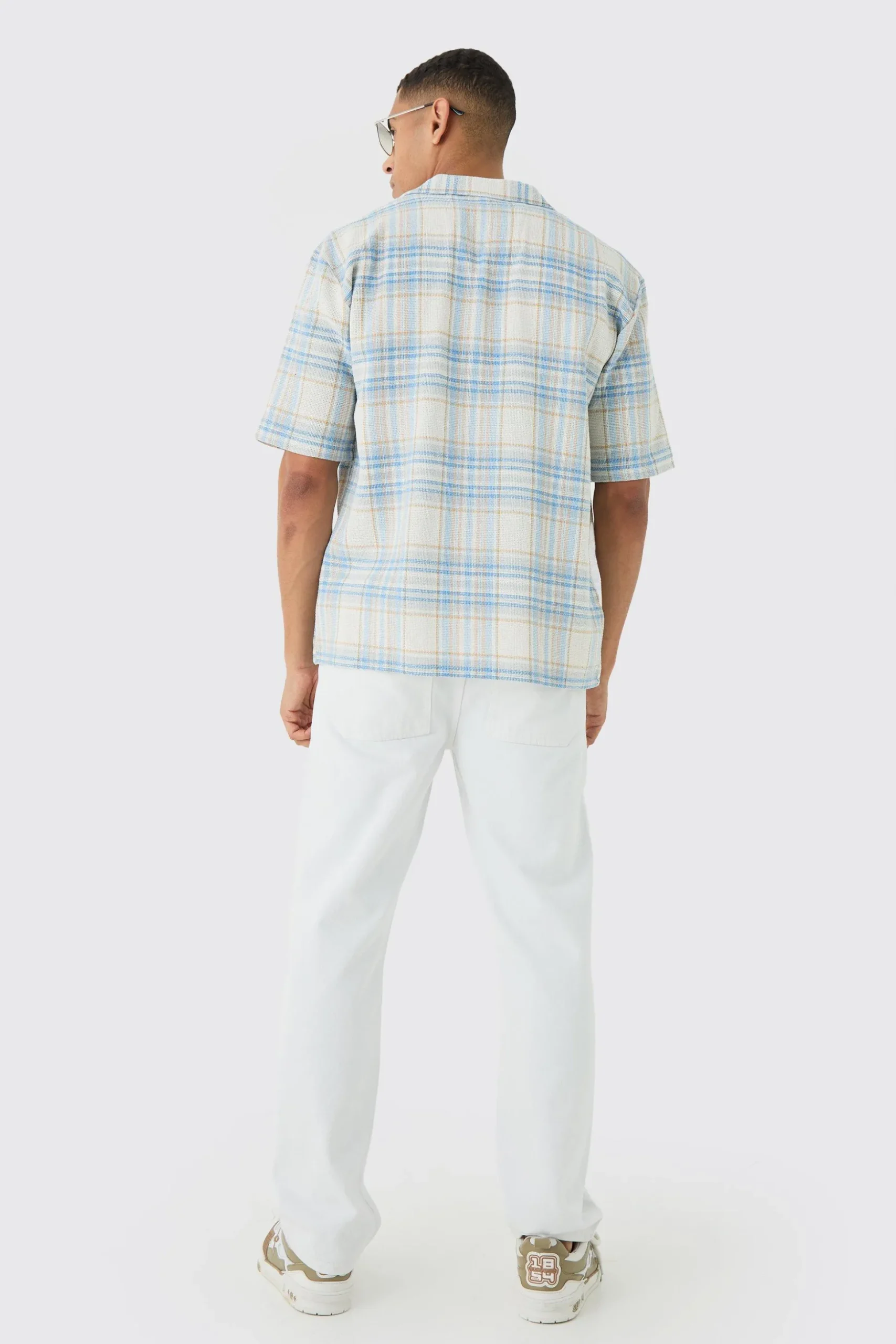 Oversized Revere Check Shirt | BoohooMAN UK