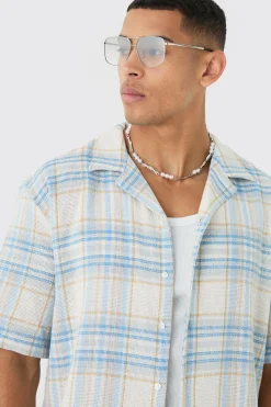 Oversized Revere Check Shirt | BoohooMAN UK