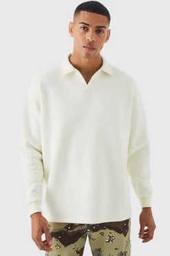 Oversized Revere Neck Rugby Polo | BoohooMAN UK
