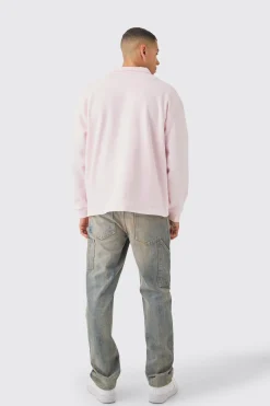 Oversized Revere Neck Rugby Polo | BoohooMAN UK