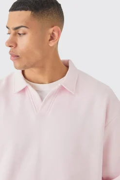 Oversized Revere Neck Rugby Polo | BoohooMAN UK